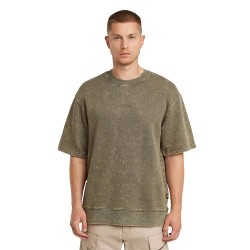 риза,с,къс,ръкав,мъжки,пуловери,g,star,acid,wash,loose,short,sleeve,sweatshirt,acid,turf,(green)