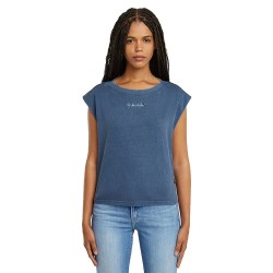 тениска,дамски,тениски,g,star,mini,script,logo,overdyed,short,sleeve,t,shirt,blue