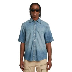 риза,с,къс,ръкав,мъжки,ризи,g,star,regular,denim,short,sleeve,shirt,sun,faded,thames,(blue)