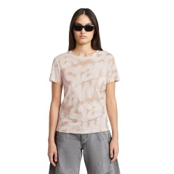 тениска,дамски,тениски,g,star,sprayed,letters,short,sleeve,t,shirt,beige,(liquid,pink,sprayed,letters)