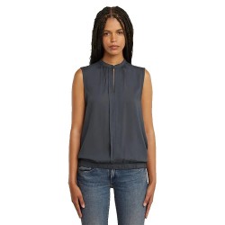 потник,дамски,блузи,дамски,ризи,g,star,stand,up,collar,sleeveless,shirt,grey