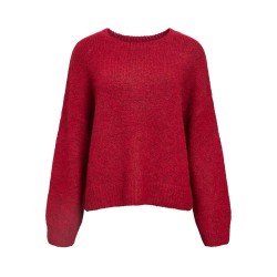 блуза,дамски,пуловери,дамски,плетени,дрехи,object,saggia,lo,sweater,karanda,red,melange,(red)