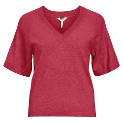тениска,дамски,тениски,object,thess,short,sleeve,v,neck,t,shirt,karanda,red,melange,(red)