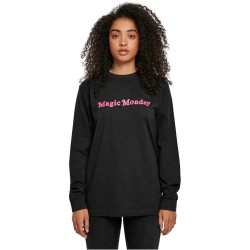 тениска,дамски,тениски,mister,tee,magic,monday,slogan,long,sleeve,t,shirt,black
