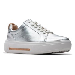обувки,дамски,маратонки,clarks,shoes,hollyhock,walk,trainers,silver,leather,(silver)