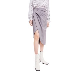 пола,дамски,поли,и,рокли,lily,chic,pleated,midi,skirt,gray,(grey)