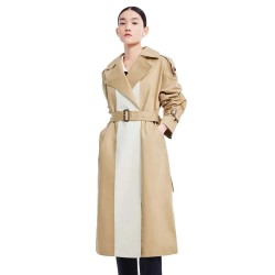 палто,дамски,якета,и,палта,lily,colour,blocked,trench,coat,khaki,(beige)