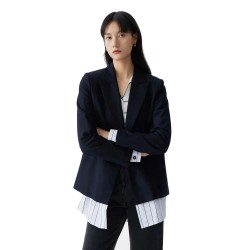 сако,дамски,сака,lily,deconstructed,splicing,blazer,navy,blue,(blue)