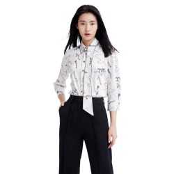 риза,с,дълъг,ръкав,дамски,блузи,дамски,ризи,lily,french,print,long,sleeve,shirt,off,white,(white)