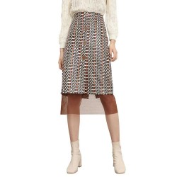 пола,дамски,поли,и,рокли,lily,geometric,print,skirt,orange,(white)