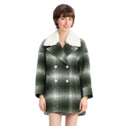 палто,дамски,якета,и,палта,lily,gradient,plaid,wool,coat,turquoise,(green)