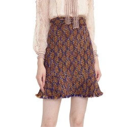 пола,дамски,поли,и,рокли,lily,jacquard,ruffle,skirt,grape,(brown)
