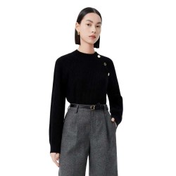 блуза,дамски,пуловери,дамски,плетени,дрехи,lily,lantern,sleeve,knit,sweater,black
