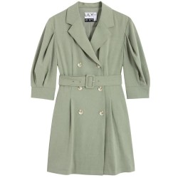 сако,дамски,поли,и,рокли,lily,solid,colour,blazer,dress,midium,green,(green)