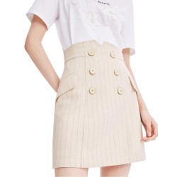 пола,дамски,поли,и,рокли,lily,temperament,striped,skirt,pink,(beige)
