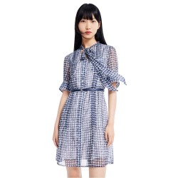 рокля,дамски,поли,и,рокли,lily,vintage,birdcage,short,sleeve,long,dress,blue