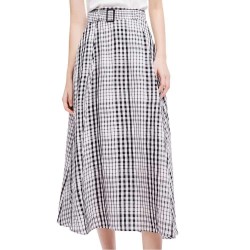 пола,дамски,поли,и,рокли,lily,vintage,paid,midi,skirt,black,(grey)