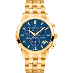 часовник,часовници,atlantic,62455.45.51,watch,golden,(blue)