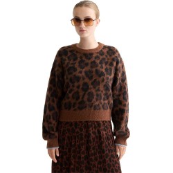 блуза,дамски,пуловери,дамски,плетени,дрехи,scotch,&,soda,fuzzy,sweater,brown,(peace,leopard)
