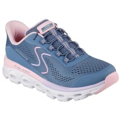 обувки,дамски,маратонки,skechers,glide,step,sole,hiking,shoes,slate,textile,synthetic,pink,trim,(blue)