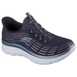 обувки,дамски,маратонки,skechers,summits,plus,soft,luster,slip,on,shoes,charcoal,mesh,silver,trim,(blue)