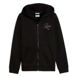блуза,детски,блузи,puma,ess,script,full,zip,sweatshirt,black