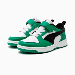 маратонки,детски,маратонки,puma,rebound,v6,lo,ac+,ps,trainers,white,black,archive,green,(white)