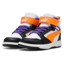 маратонки,детски,маратонки,puma,rebound,v6,mid,ac+,trainers,white,orange,glo,black,(white)