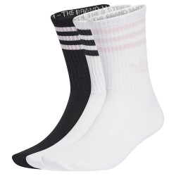 чорапи,мъжки,чорапи,adidas,originals,3,stripes,crew,socks,3,units,white,black,clear,pink,(white,black)