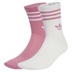 чорапи,мъжки,чорапи,adidas,originals,3,stripes,glitter,crew,socks,2,units,pink,fusion,white,(white,pink)