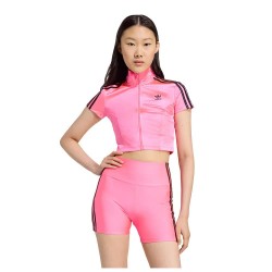 фланелка,с,къс,ръкав,дамски,топове,adidas,originals,adicolor,track,short,sleeve,top,lucid,pink,black