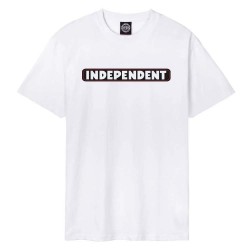 Тениска Independent Bar logo short sleeve T-shirt - White (White w / Navy) тениска,мъжки,тениски,дамски,тениски,independent,bar,logo,short,sleeve,t,shirt,white,(white,w,navy)
