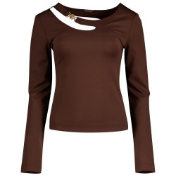 тениска,дамски,тениски,guess,eleanor,buckle,long,sleeve,t,shirt,regal,brown