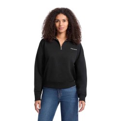 блуза,дамски,блузи,guess,jeans,dark,half,zip,sweatshirt,jet,black,a996,(black)
