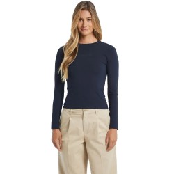 тениска,дамски,тениски,guess,jeans,slim,logo,emb,long,sleeve,t,shirt,daring,ocean,(blue)