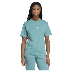 тениска,дамски,тениски,adidas,essentials,3,stripes,cotton,short,sleeve,t,shirt,powder,teal,white,(blue)