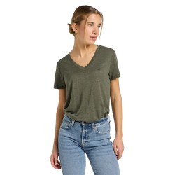 тениска,дамски,тениски,lee,112370954,short,sleeve,v,neck,t,shirt,oak,moss,(green)