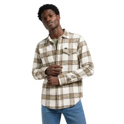 риза,с,дълъг,ръкав,мъжки,ризи,lee,clean,western,long,sleeve,shirt,ecru,ochre,plaid,(brown)
