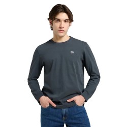 тениска,мъжки,тениски,lee,patch,logo,long,sleeve,t,shirt,washed,black