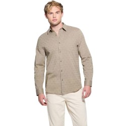 риза,с,дълъг,ръкав,мъжки,ризи,guess,m5gh65wfxx1,long,sleeve,shirt,sand,4g,logo,combo,(beige)