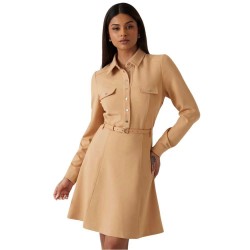 рокля,дамски,поли,и,рокли,guess,w5rk93kcbo2,long,sleeve,dress,khaki,tan,(brown)