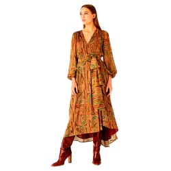 рокля,дамски,поли,и,рокли,&,me,beatrix,long,sleeve,long,dress,orange,(multicolor)