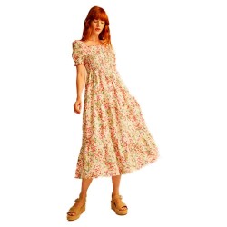 рокля,дамски,поли,и,рокли,&,me,felicia,short,sleeve,long,dress,beige,(pink)