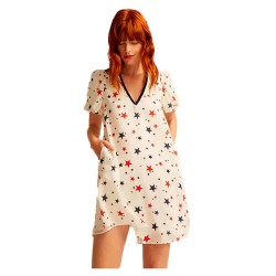 рокля,дамски,поли,и,рокли,&,me,lana,short,sleeve,short,dress,beige,(beige)