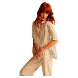 дамски,блузи,дамски,ризи,&,me,jolie,short,sleeve,blouse,beige,(blue)