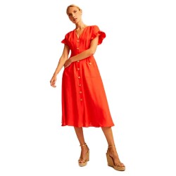 рокля,дамски,поли,и,рокли,&,me,sharon,short,sleeve,midi,dress,orange,(red)