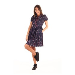 рокля,дамски,поли,и,рокли,&,me,sandy,short,sleeve,short,dress,blue,(navy,blue)