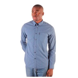 риза,с,дълъг,ръкав,мъжки,ризи,ben,sherman,signature,gingham,long,sleeve,shirt,blue,560,(blue)