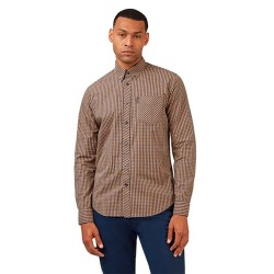 риза,с,дълъг,ръкав,мъжки,ризи,ben,sherman,signature,gingham,long,sleeve,shirt,brown