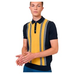 блуза,с,яка,мъжки,блузи,с,яка,ben,sherman,mod,stripe,short,sleeve,polo,navy,blue,(yellow)